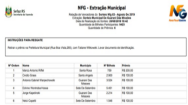 NOTA FISCAL GAÚCHA