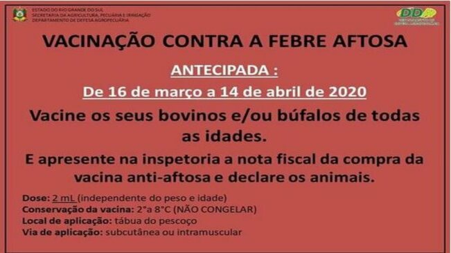 Vacinação contra a febre aftosa