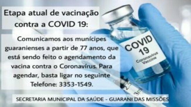 Etapa atual de vacinação contra a COVID-19