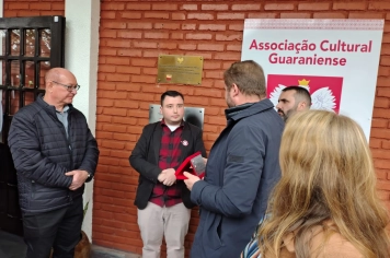Inauguração da placa alusiva aos 150 anos da colonização polonesa no Rio Grande do Sul