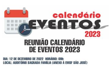 Atenção! Inscrições para o Calendário de Eventos 2023