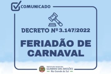 FERIADÃO DE CARNAVAL