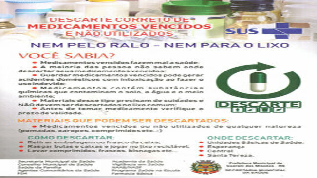 Descarte Correto de Medicamentos Vencidos e Não Utilizados