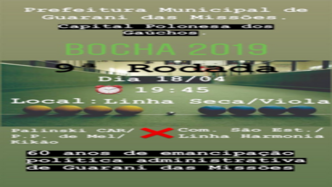 Horários dos Próximos Torneios de Bocha