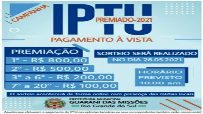 CAMPANHA - IPTU PREMIADO - 2021