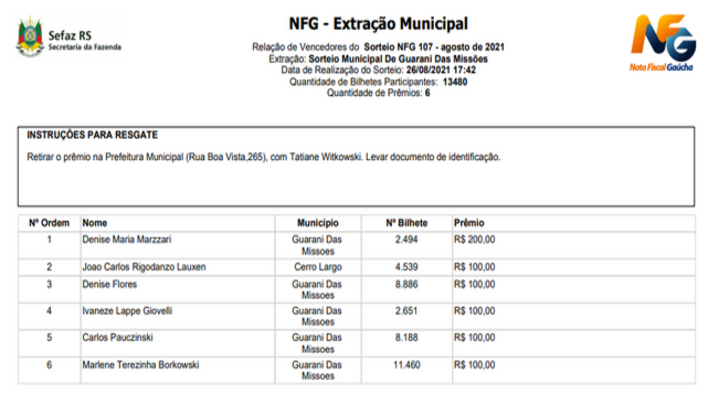 NOTA FISCAL GAÚCHA