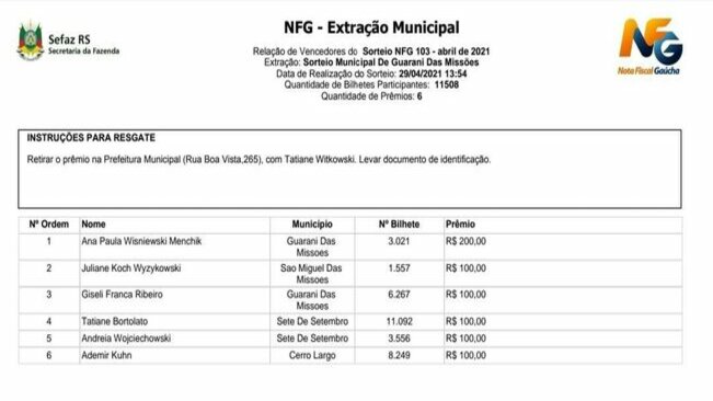 NOTA FISCAL GAÚCHA