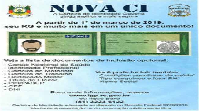 Novidade Nas Carteiras de Identidade