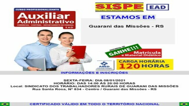 A escola SISPE trás para você o curso profissionalizante de Auxiliar Administrativo Comercial, Contábil e Departamento de Pessoal. 📂📊📚