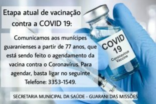Etapa atual de vacinação contra a COVID-19