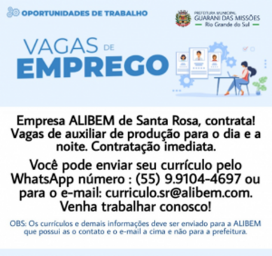 VAGAS DE EMPREGO