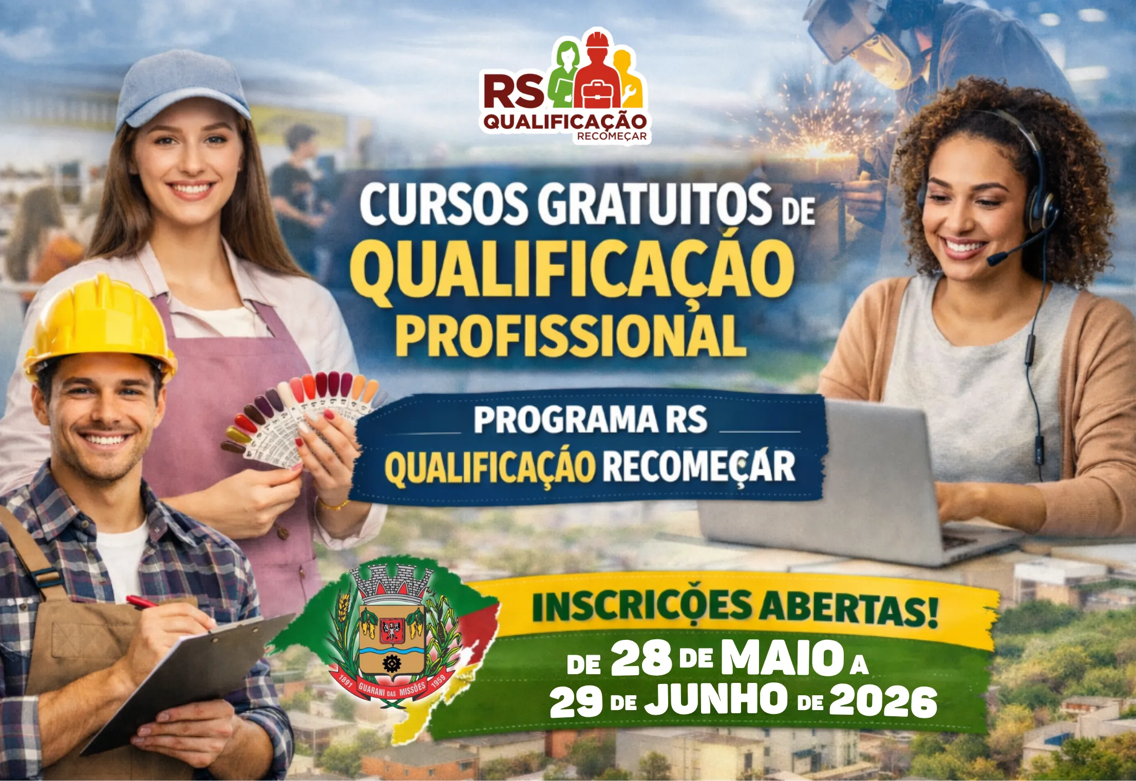 Prefeitura Abre Inscrições para Cursos Gratuitos do Programa RS Qualificação Recomeçar