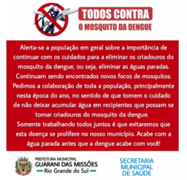 ALERTA SOBRE A DENGUE